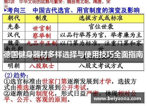 德国健身器材多样选择与使用技巧全面指南